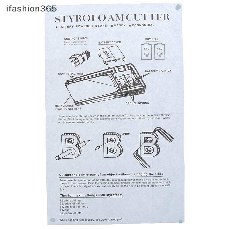 1 Set Dụng Cụ Cắt Xốp Điện Tử Polystyrene Bằng Polystyrene Cỡ Nhỏ ifashion365