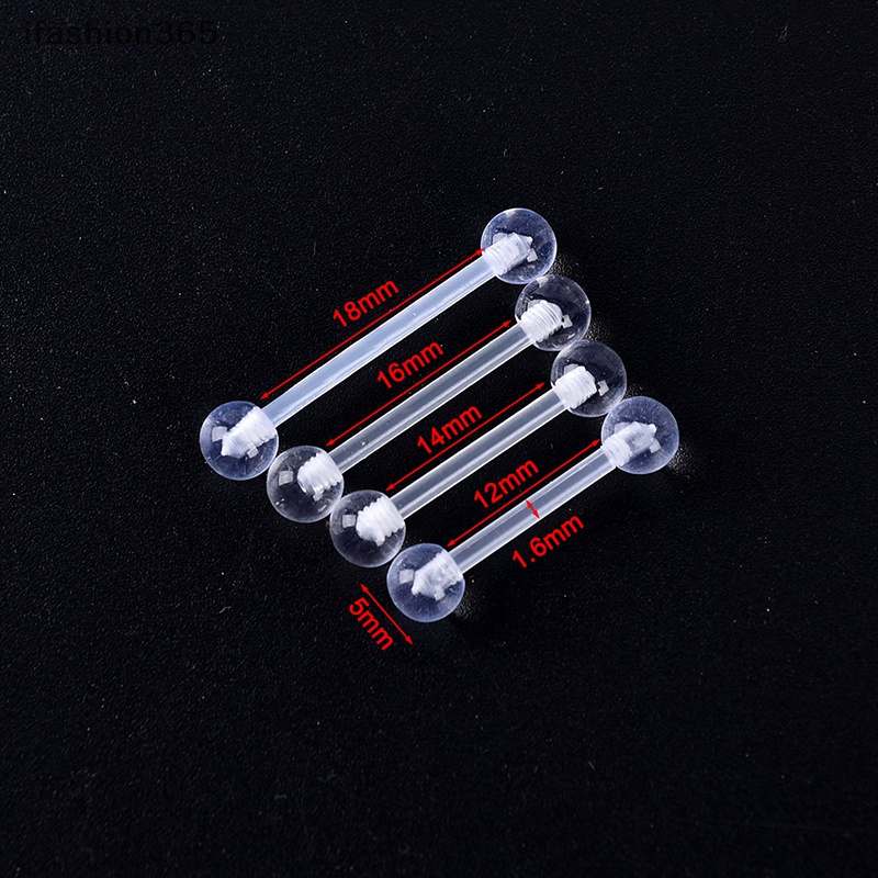 Set 10 Khuyên Lưỡi Bằng Nhựa Acrylic Mềm Trong Suốt Thời Trang Helix ifashion365