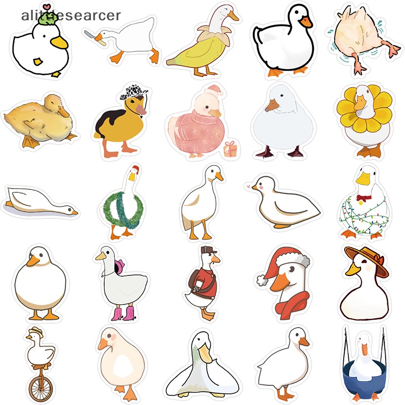 Bộ 50 Miếng Dán Hình Vịt Graffiti Dễ Thương Chống Nước Trang Trí Sổ Tay / Điện Thoại / Hành Lý / Xe Hơi