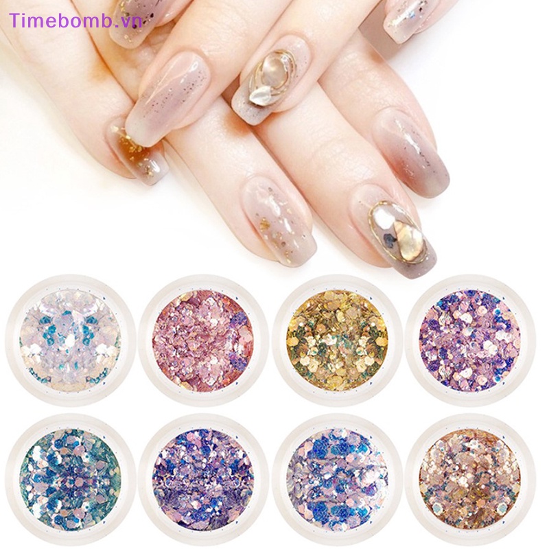 # Túi Đeo Chéo Thời Trang Hàn Cho Nữ # Bộ Hộp Kim Tuyến Lục Giác Lấp Lánh Trang Trí Móng Tay