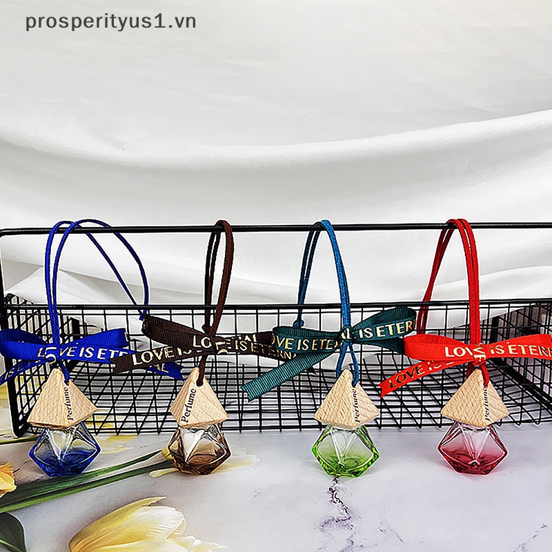 [prosperityus1] Chai Nước Hoa Thủy Tinh 8ml Nắp Tam Giác Màu Kim Cương Cho Xe Hơi