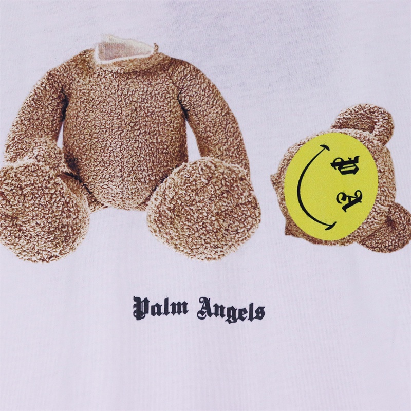 Áo Thun Tay Ngắn Cổ Tròn Dáng Rộng In Hình Mặt Cười Và Chú Gấu Brokeback Hợp Thời Trang