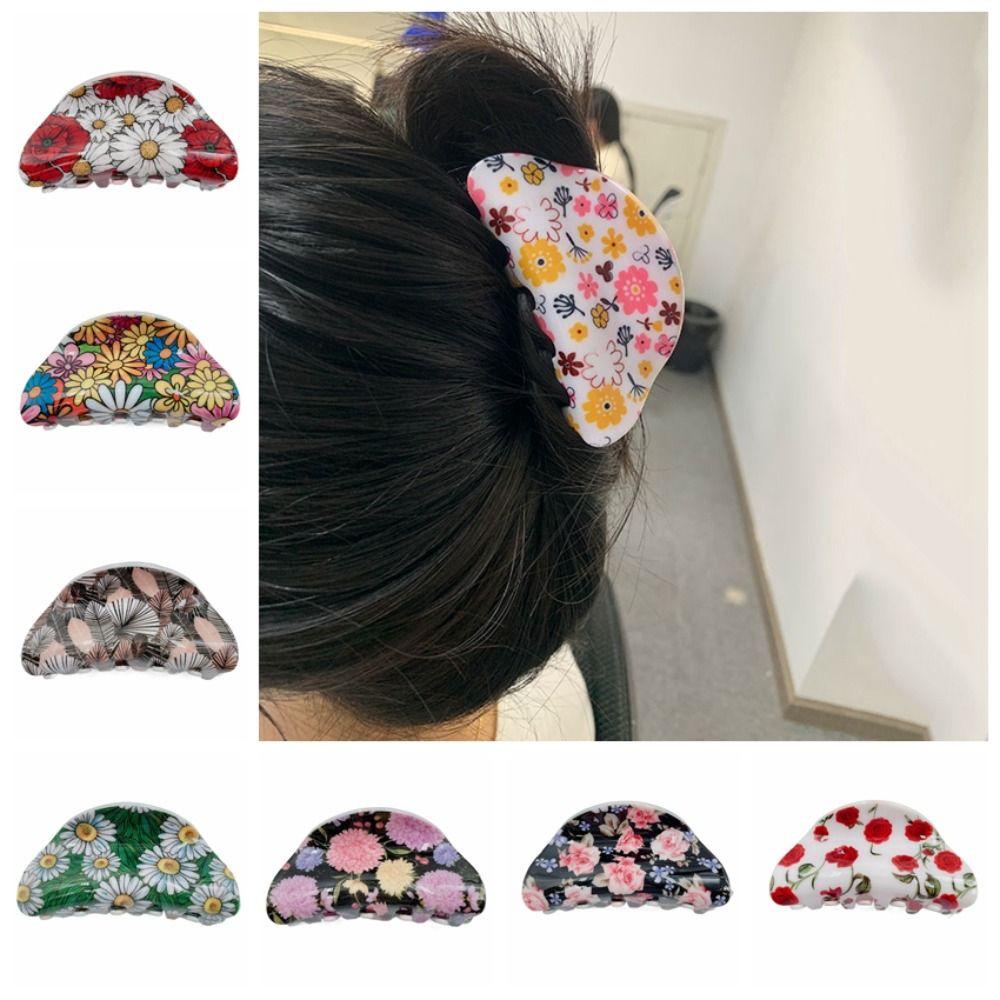 USNOW Kẹp Tóc Đuôi Ngựa Hình Hoa Cúc Axit Acetic Nhiều Màu Dễ Thương Sáng Tạo Phong Cách Hàn Quốc