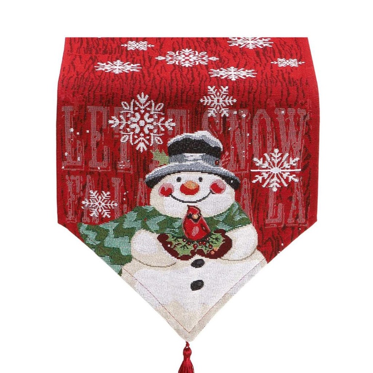=Christmas=Table Runner Christmas Snowman Tablecloth Party Snowflake Table Runners