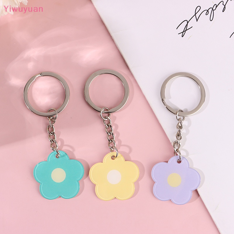 < Yiwuyuan > Móc Khóa Acrylic Hình Hoa Màu Kẹo Tối Giản
