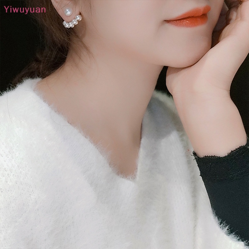 1 Cặp Bông Tai Ngọc Trai Thủ Công Thời Trang Vintage Nhật Hàn Mới