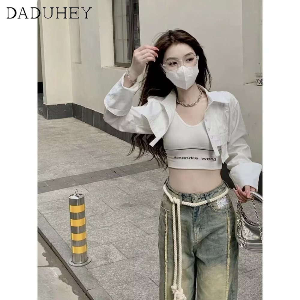DaDuHey New American Ins High Street Yellow Mud Jeans WOMEN'S Niche High Waist Wide Leg Pants Trousers