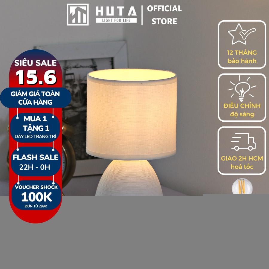 Đèn Ngủ Để Bàn Gốm Sứ Huta Light For Life S2 Decor Phòng Ngủ, Trang Trí, Đọc Sách, Điều Chỉnh Độ Sáng, Ánh Sáng Vàng