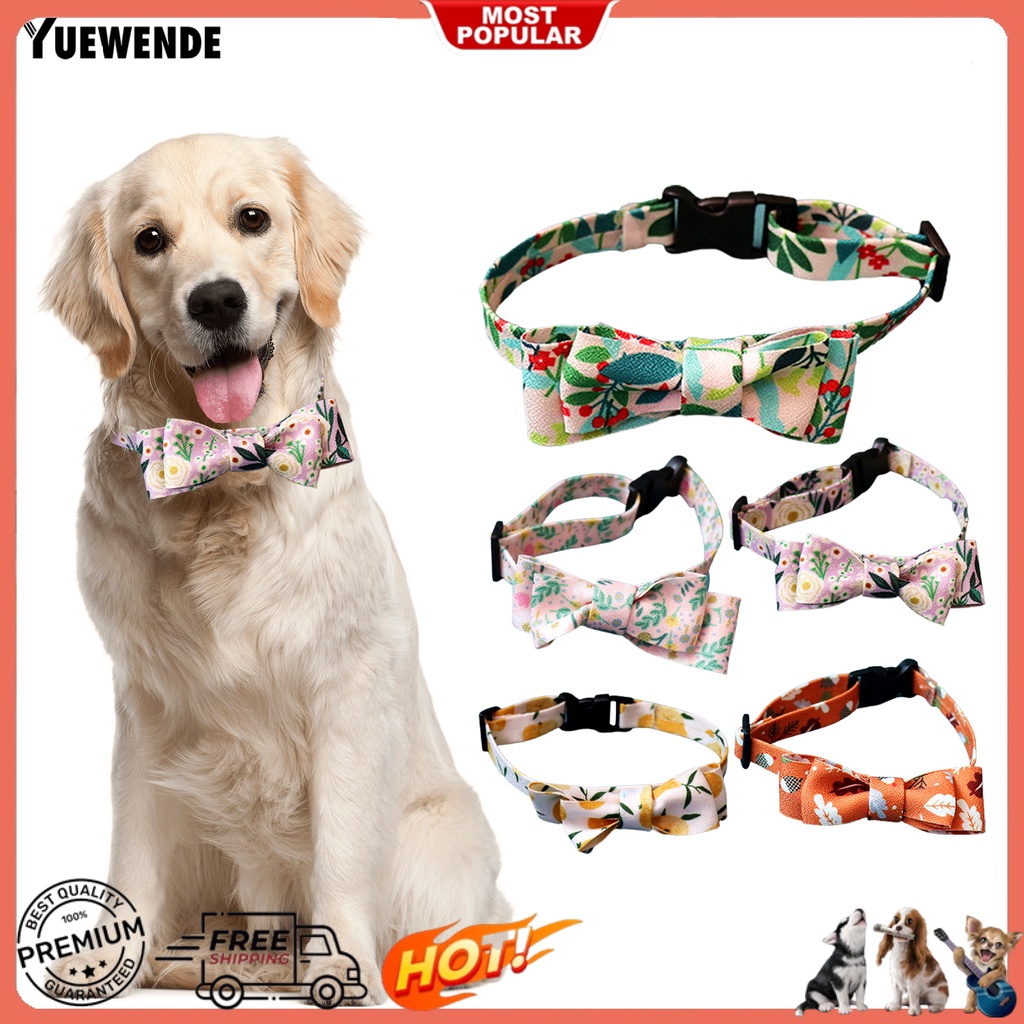 Yq.e Vòng Cổ Polyester Thắt Nơ Nhiều Màu Sắc Chống Mài Mòn Dễ Tháo Gỡ Trang Trí Vòng Cổ Cún Cưng