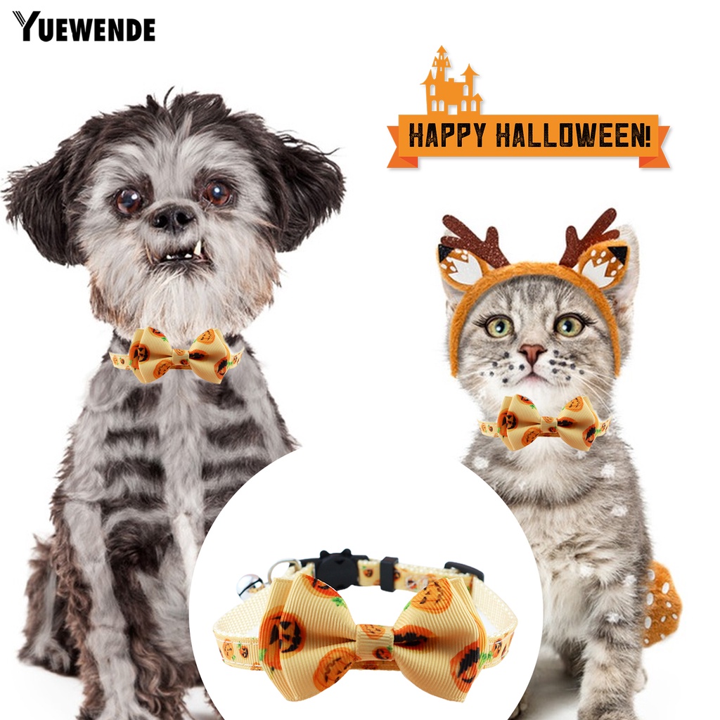 Yq.e Vòng Cổ Bằng Polyester In Họa Tiết Hoạt Hình Dễ Điều Chỉnh Chống Mài Mòn Dễ Tháo Gỡ Không Khí Bí Ngô Ma Bí Ngô Halloween Cho Thú