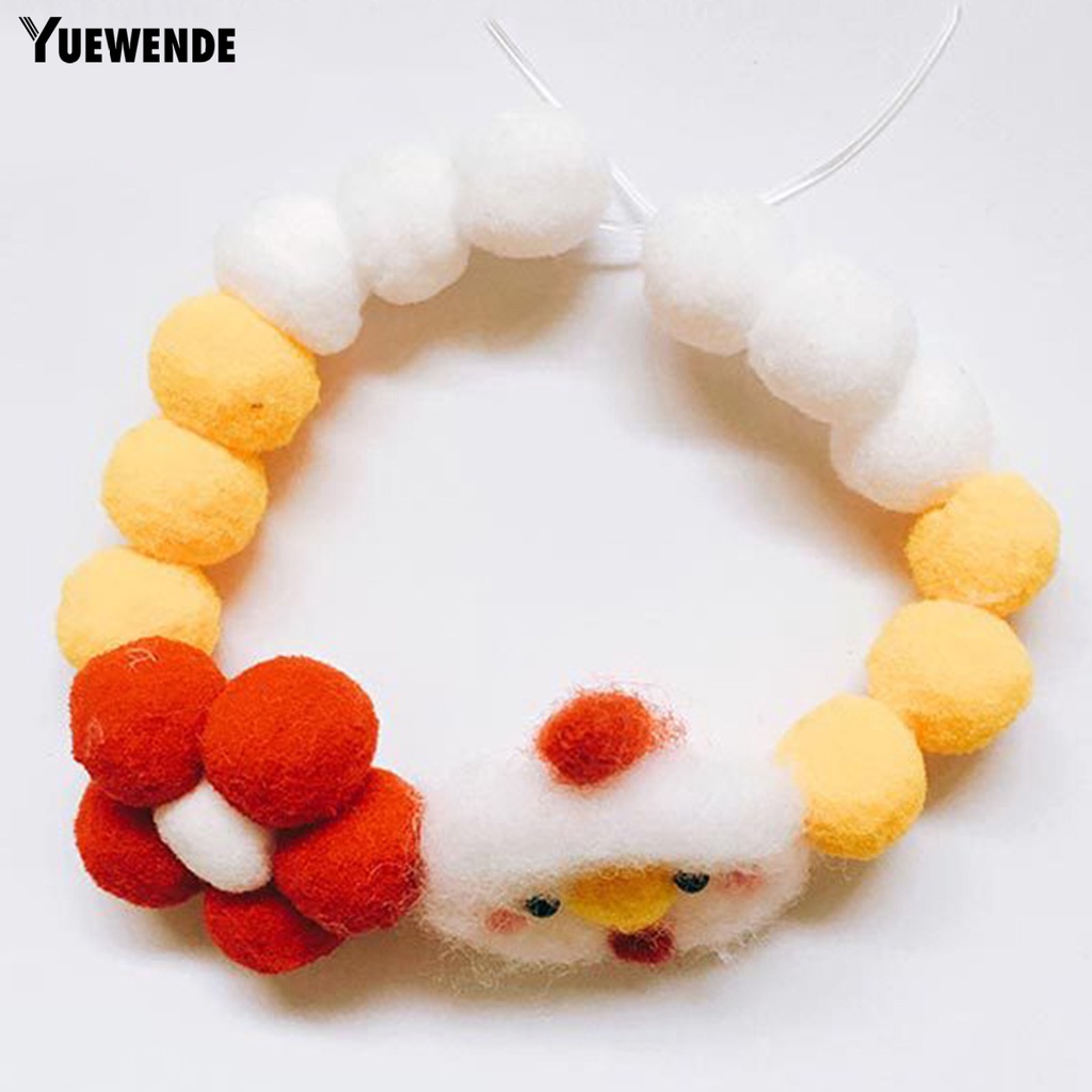 Yq.e Vòng Cổ Len Độ Co Giãn Cao Đầy Màu Sắc Có Thể Điều Chỉnh Gắn Quả Bông Cho Mèo Cưng Tại Nhà