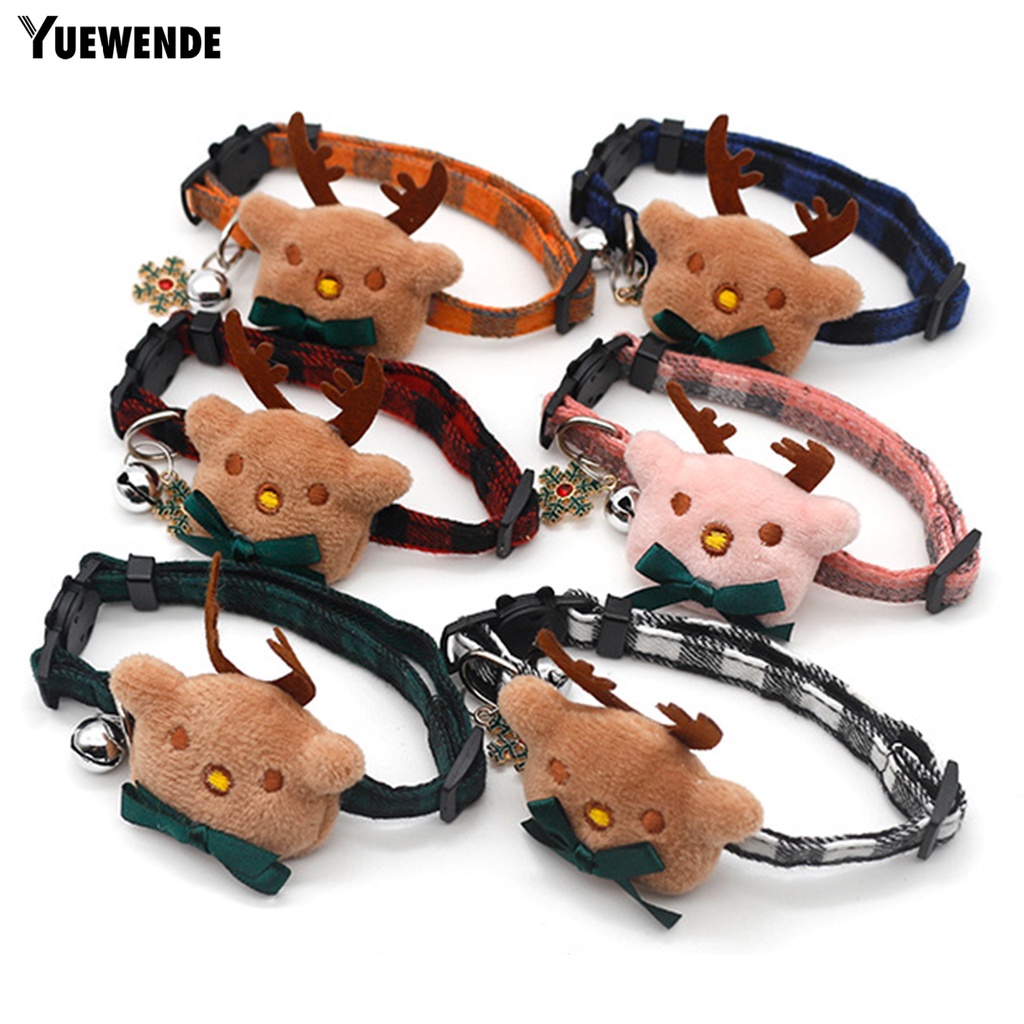 Yq.e Vòng Cổ Họa Tiết Caro Mềm Mại Có Chuông Dành Cho Thú Cưng