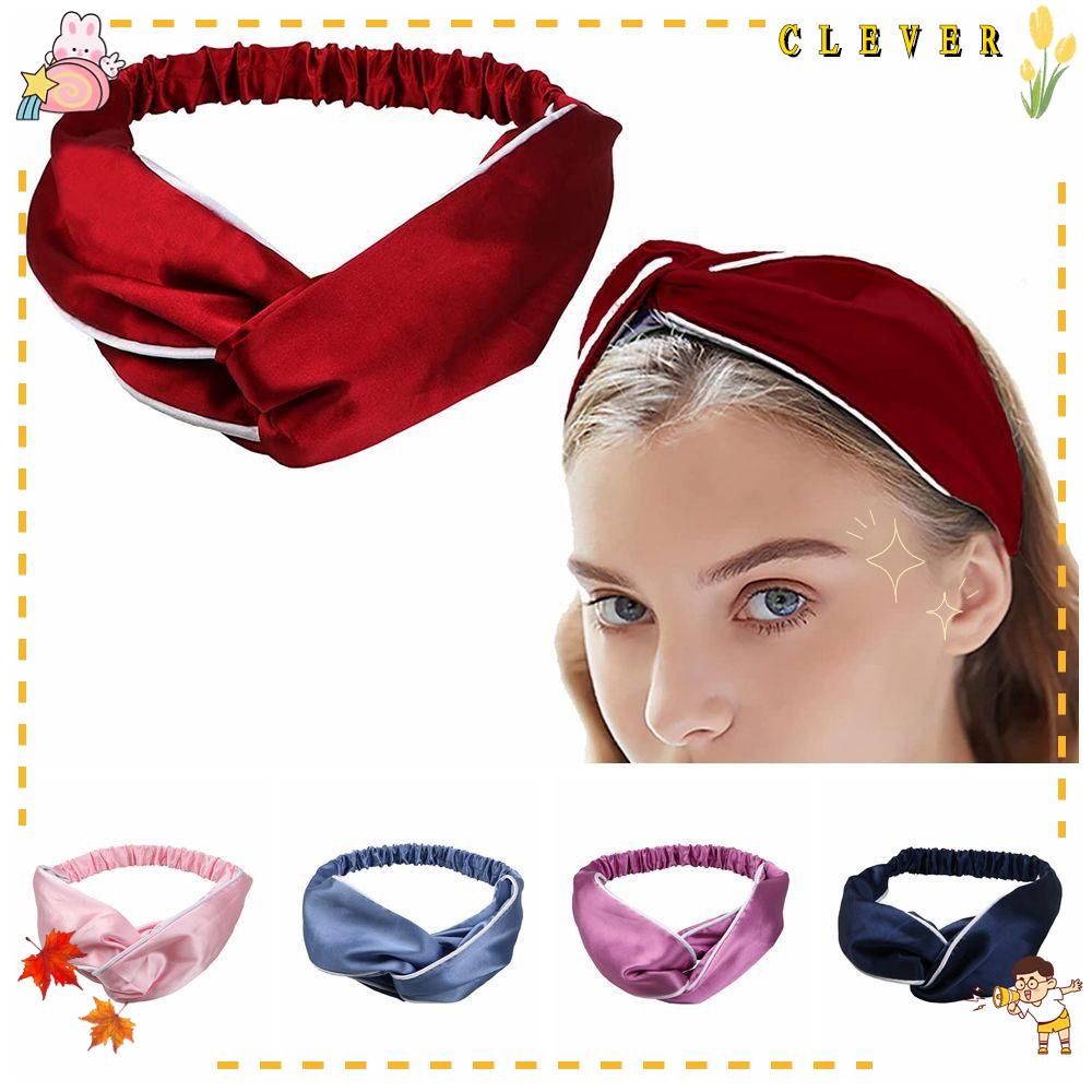 Băng Đô Cài Tóc Bằng Lụa Satin Co Giãn Tiện Dụng Rửa Mặt / Trang Điểm