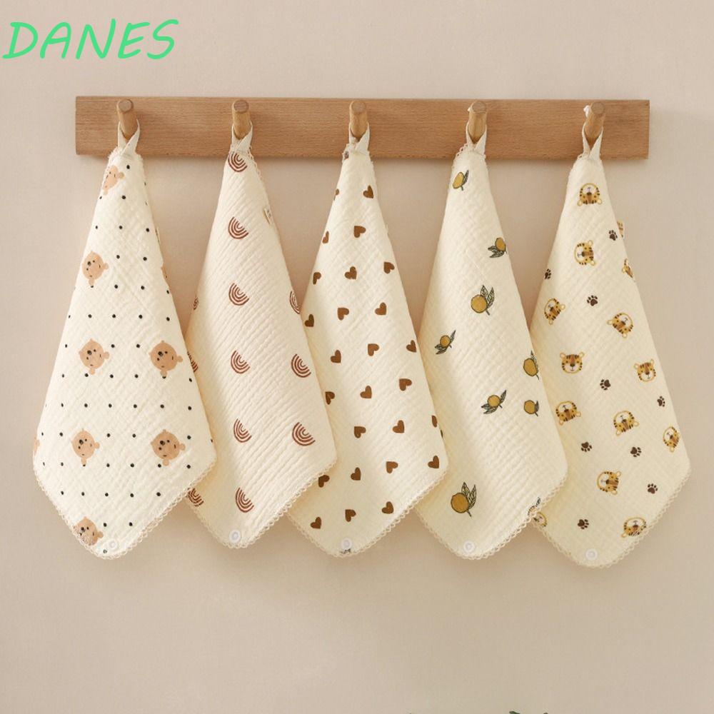 Khăn Lau Mặt Bằng Cotton Mềm Mại Họa Tiết Trái Tim Màu Cầu Vồng Đáng Yêu Cho Bé Sơ Sinh