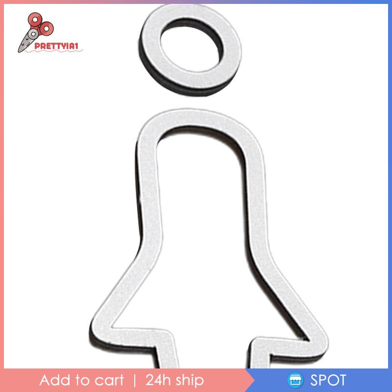 [Prettyia1] Set 2 Bảng Hiệu Toilet Phong Cách Bắc Âu Không Cần Khoan