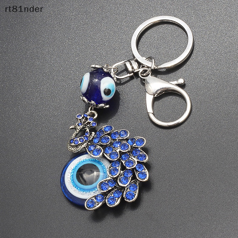 Rt Móc Khóa Hình Con Công Đính Pha Lê Màu Xanh Dương Sáng Tạo Thời Trang Cho Nữ
