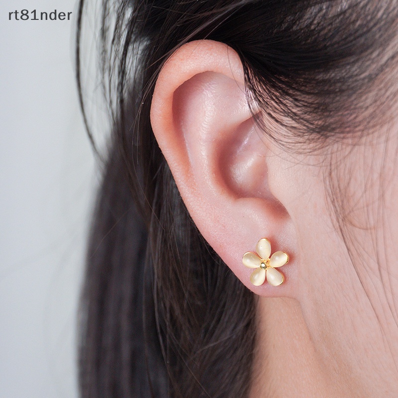 1 Đôi Khuyên Tai Hình Hoa Đính Đá Opal Thời Trang