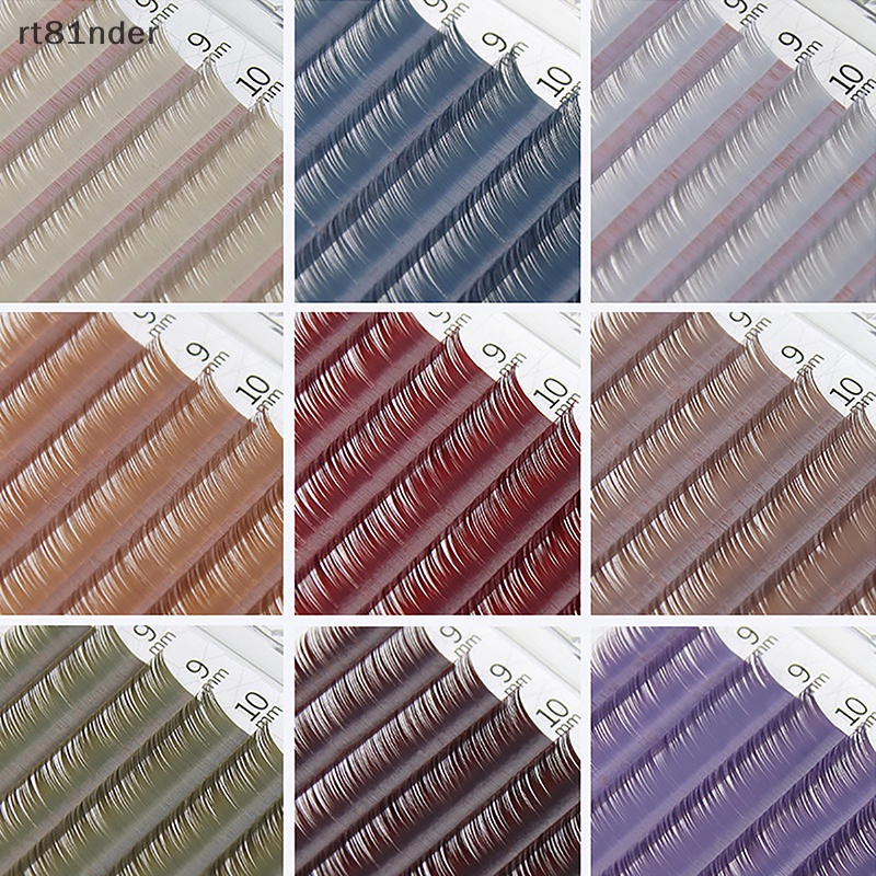 Hộp Lông Mi Giả Bằng Lụa Cong Màu Sắc rt