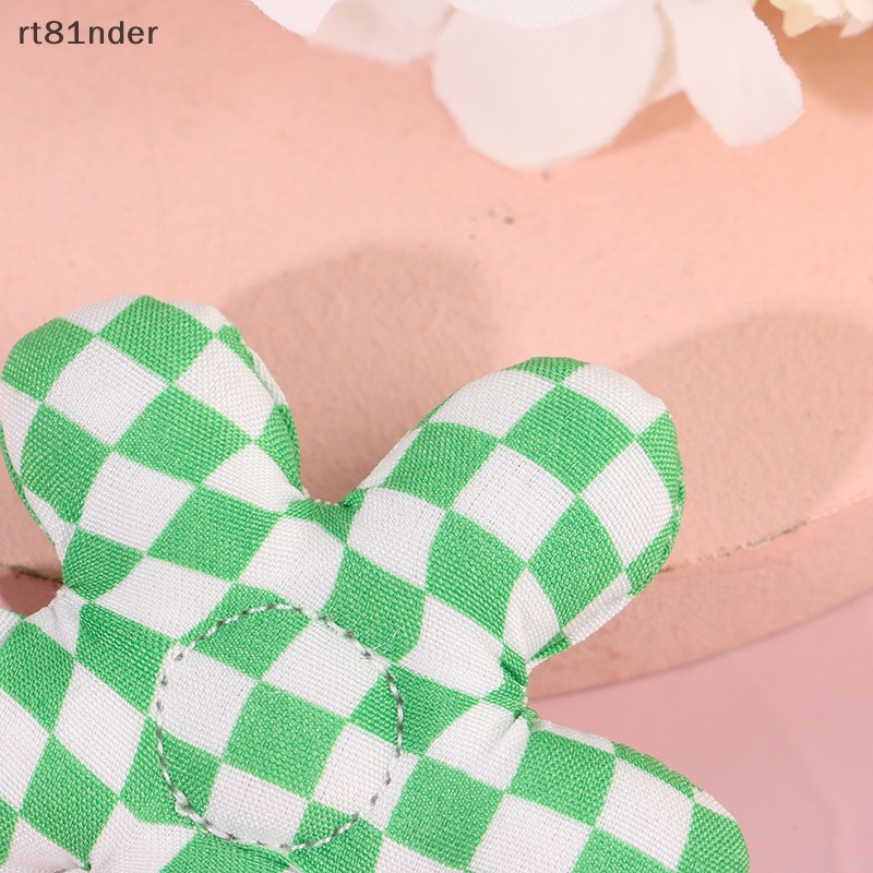 Rt Móc Khóa Cặp Đôi Hình Bông Hoa Năm Cánh Bằng Vải Cotton Kẻ Sọc Caro Dễ Thương DIY n