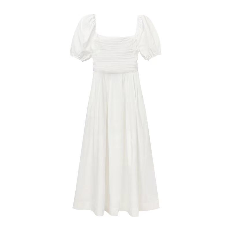 COZOK Đầm Ngắn Tay Cổ Vuông Thời Trang Thanh Lịch Dành Cho Nữ