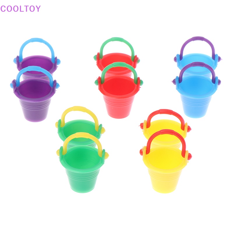 Set 2 Xô Nước Mini Tỉ Lệ 1 / 12 Trang Trí Nhà Búp Bê