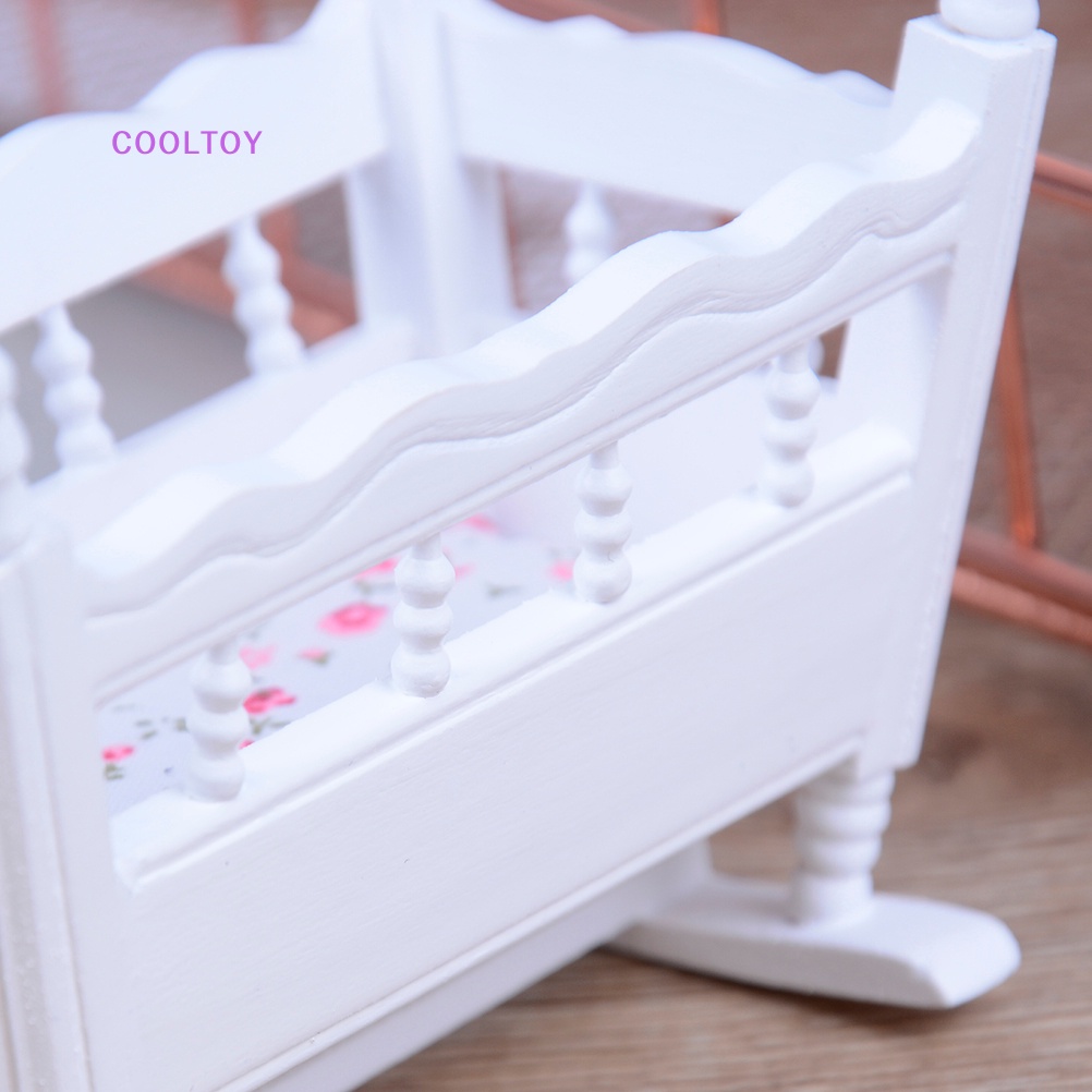 Cooltoy Mô Hình Nôi Em Bé Bập Bênh Màu Trắng Mini Trang Trí Nội Thất Phòng Trẻ Em Bán Chạy