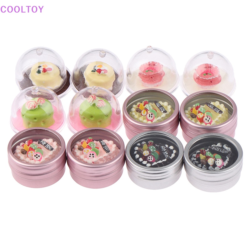 Set 2 Mô Hình Bánh Ngọt Mini Tỉ Lệ 1: 12 Dùng Để Trang Trí Nhà Búp Bê