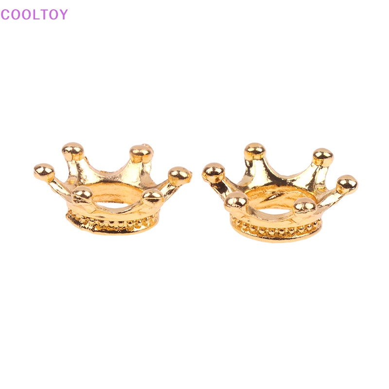 Set 2 Vương Miện Mini Bằng Nhôm Mạ Vàng / Bạc 1: 12 Trang Trí Nhà Búp Bê