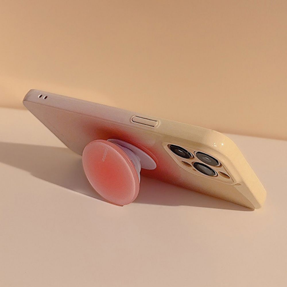 Ốp Điện Thoại TPU Mềm Chống Rơi Có Giá Đỡ Tròn Màu Hồng Cho Iphone 11 14 13 12 Pro Max Xr Xs Max 7 8 Plus SE