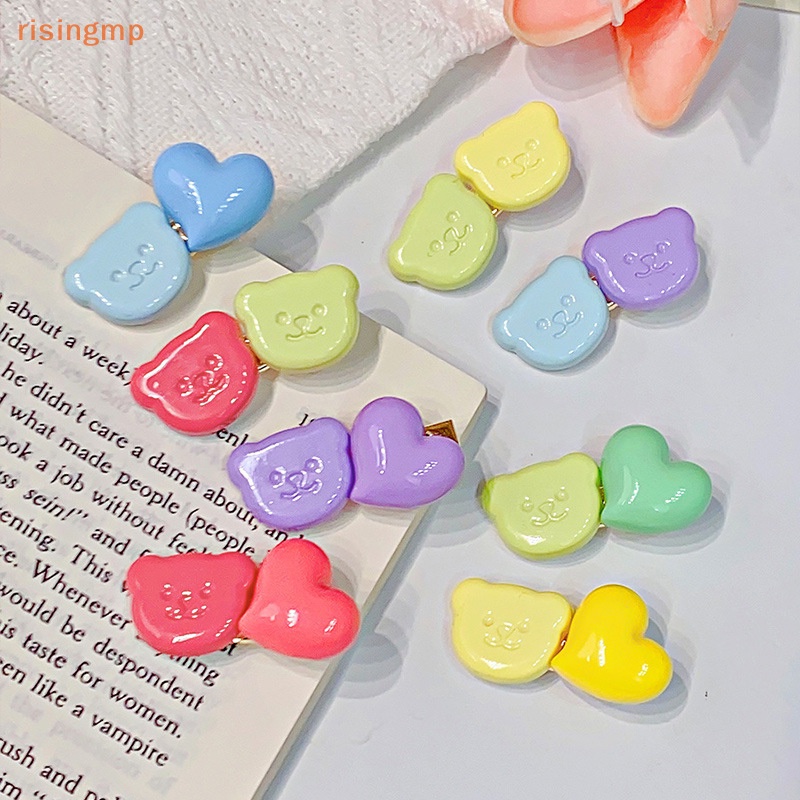Kẹp Tóc Hình Gấu Hoạt Hình Màu Sắc Ngọt Ngào Cho Nữ