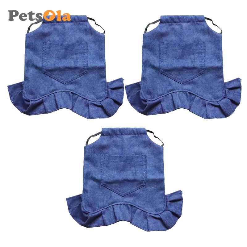 [Koolsoo21] Set 3 Tạp Dề Màu Xanh Lam Chăm Sóc Yên Gà Nhỏ Gọn Bền Bỉ