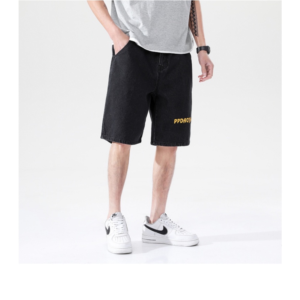 Quần Short Denim In Họa Tiết Thời Trang Mùa Hè Cho Nam