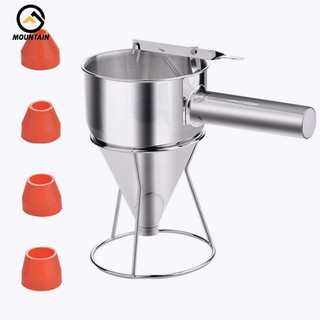 Phễu rót bột làm bánh bằng thép không gỉ kèm vòi silicone đa năng