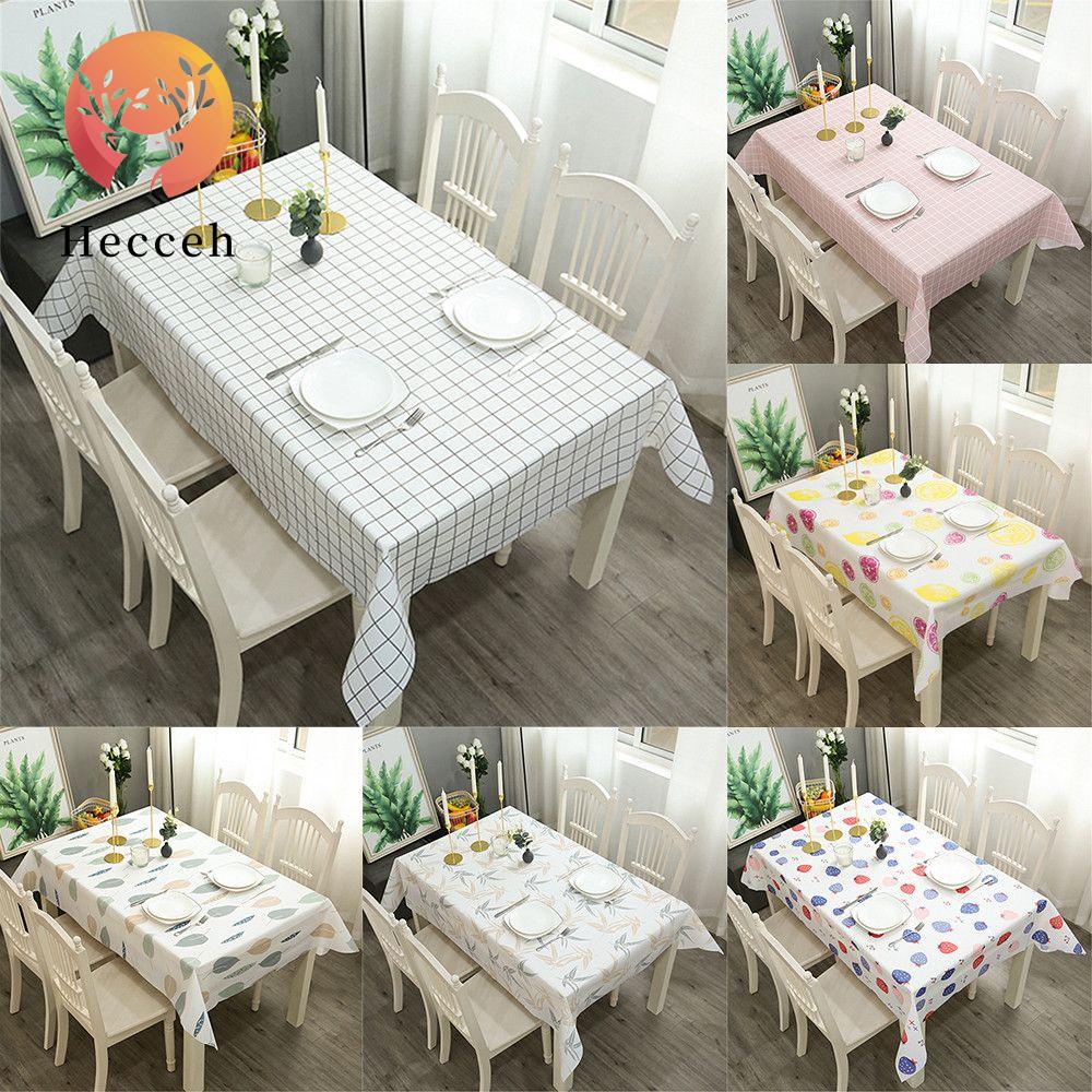 Khăn Trải Bàn Ăn Chống Thấm Nước / Dầu In Họa Tiết Kẻ Ô Tiện Dụng Cho Nhà Bếp