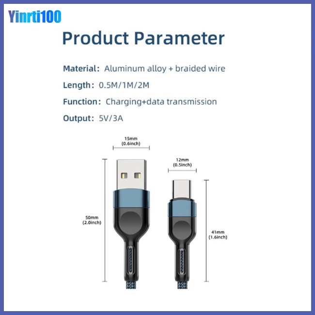 Dây Cáp Sạc Nhanh Type-c Chống Trượt Cho Android Ios Huawei