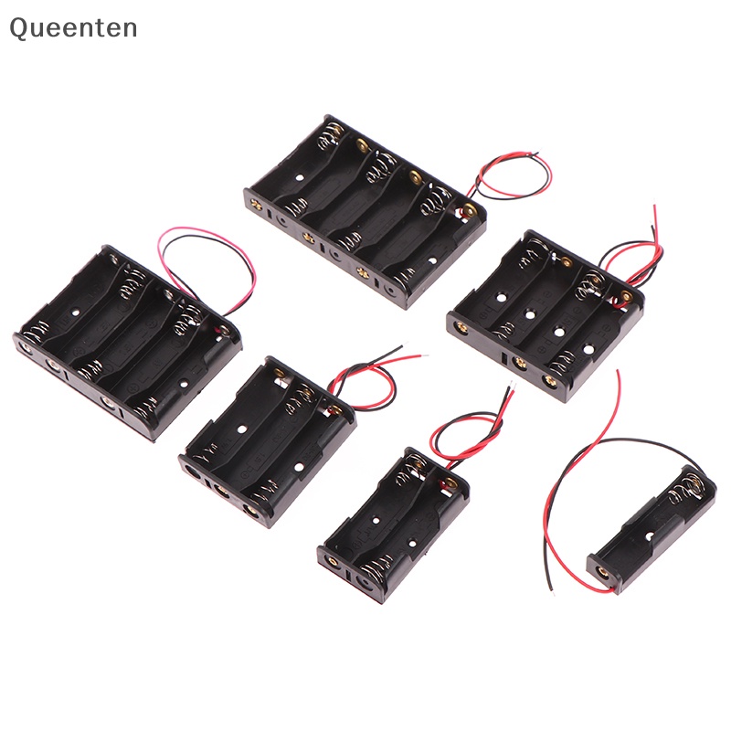 Queenten Hộp Đựng AA / 18650 Bằng Nhựa Màu Đen Kèm Dây Dẫn 3V QT