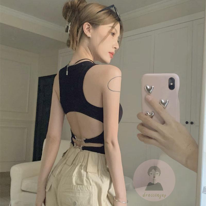 Áo Tank Top Sát Nách Cổ Tròn Thiết Kế Thanh Lịch Cho Phái Nữ