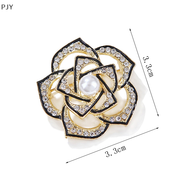 Ghim Cài Áo Hình Hoa Trà Đính Ngọc Trai Giả Thời Trang Cho Nữ