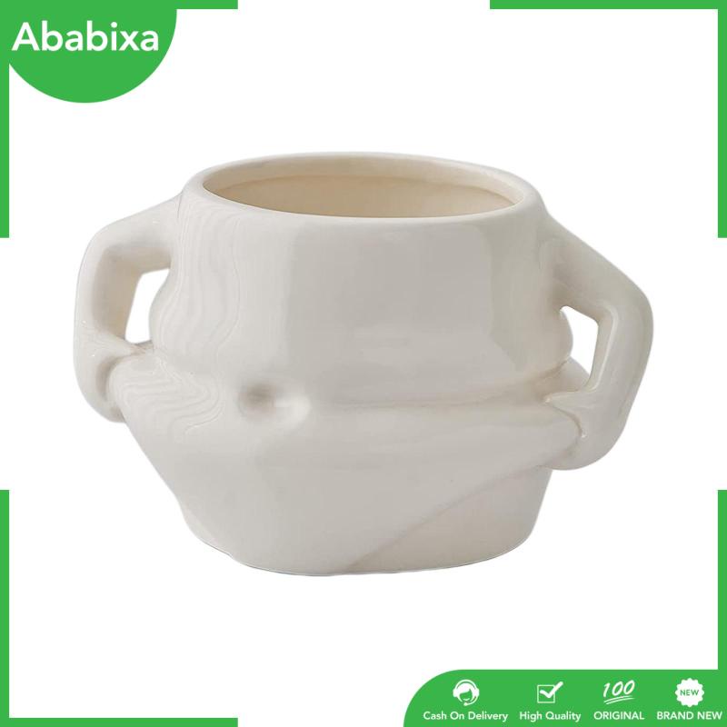 Cốc Sứ Uống Cà Phê Ababixa Màu Trắng Handmade Độc Đáo Trang Trí Nhà Cửa / Tiệc Tùng