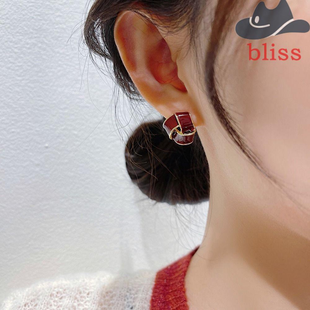 Khuyên Tai Hình Tam Giác Tráng Men Ngọt Ngào Phong Cách Hàn Quốc|Bông Tai Kim Thiết Kế Độc Đáo Thời Trang