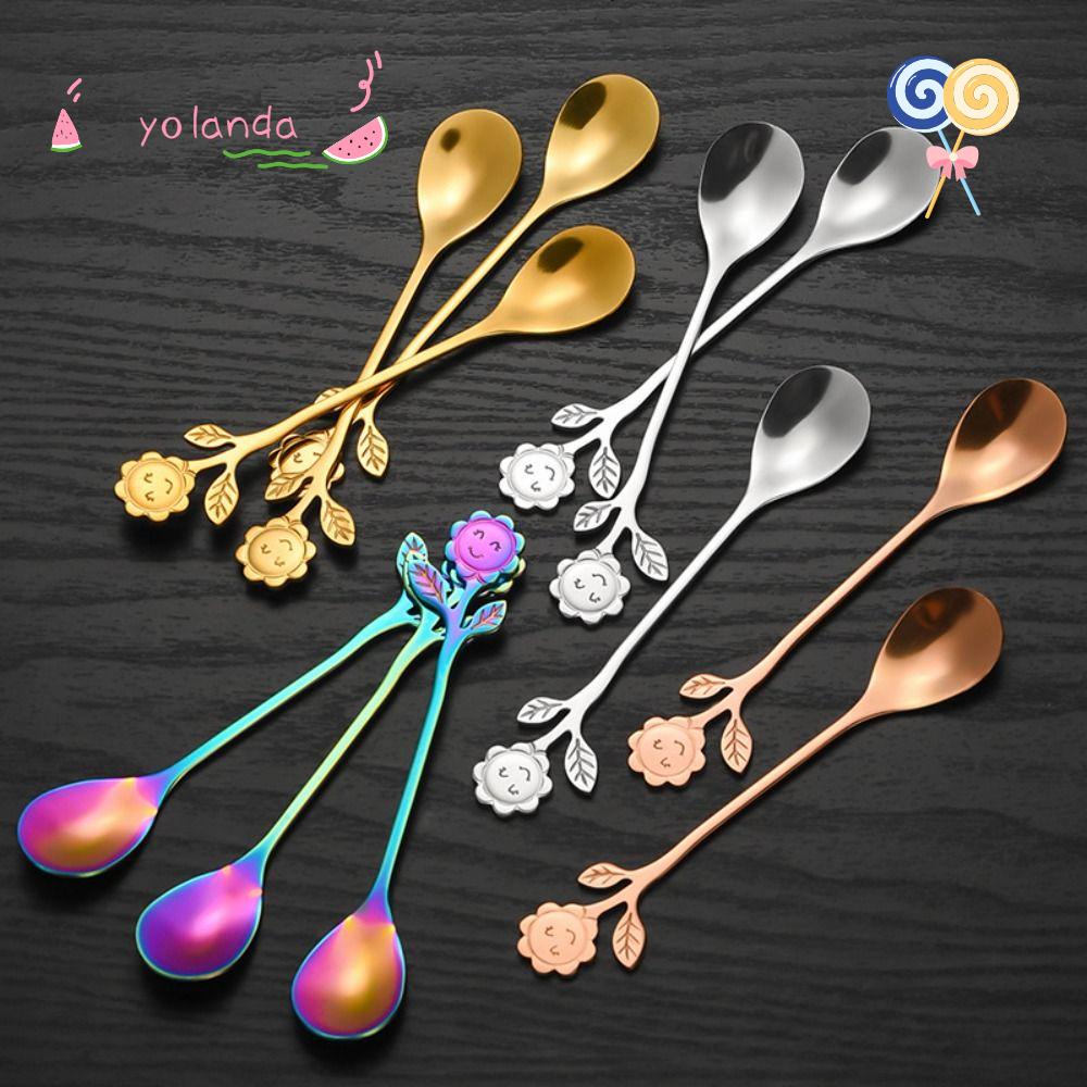 Muỗng Cà Phê Cán Dài Hình Hoa Hướng Dương Cười