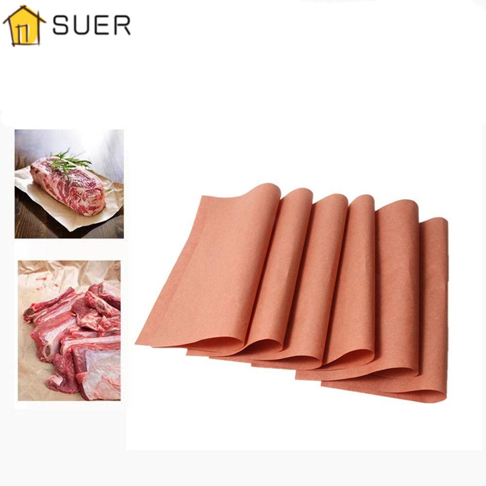 Set 100 Tờ Giấy Lót Thịt Hình Vuông Dày Dặn Màu Hồng Dùng Một Lần