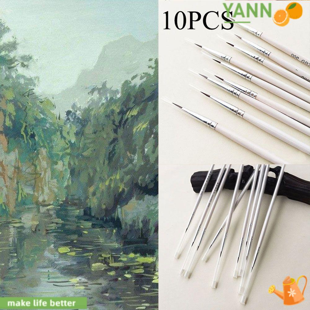 Set 10 Cọ Vẽ Màu Nước Sợi Nylon Và Gỗ Mỏng Tiện Lợi