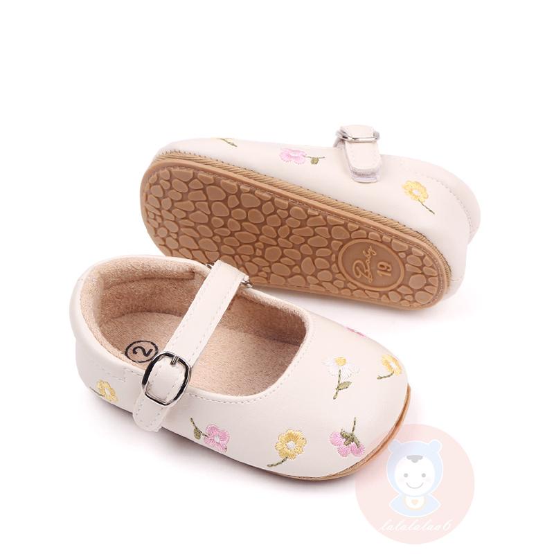 Giày Búp Bê Da PU Thêu Hoa Cho Bé Gái LAA6-G