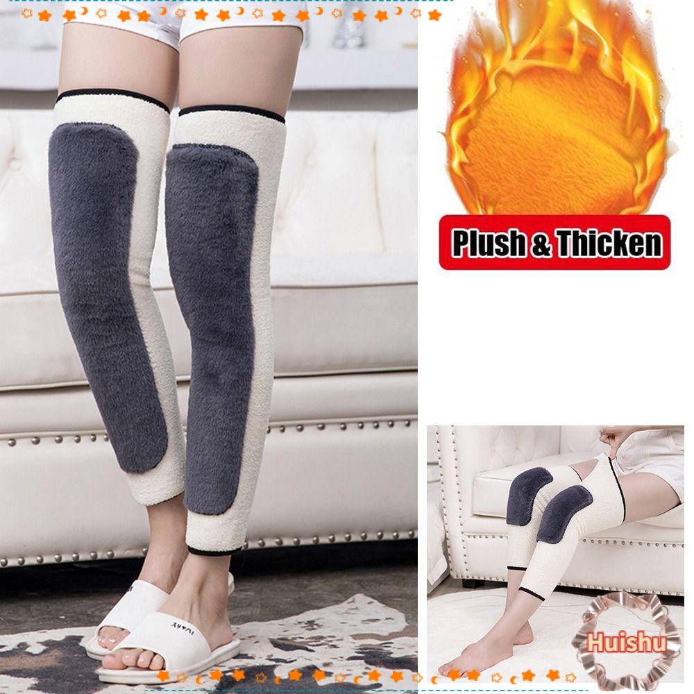 Miếng Đệm Đầu Gối Giữ Ấm Chống Đau Khớp Bằng Nhung Dành Cho Mùa Đông