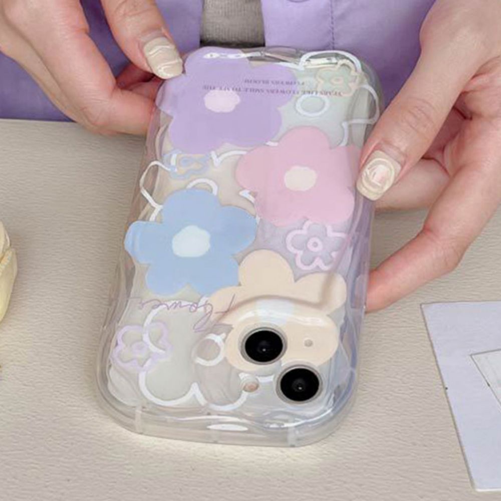 Ốp Điện Thoại TPU Mềm Trong Suốt Chống Sốc Họa Tiết Hoa Nhiều Màu Sắc Cho IPhone 11 14 13 12 Pro Max