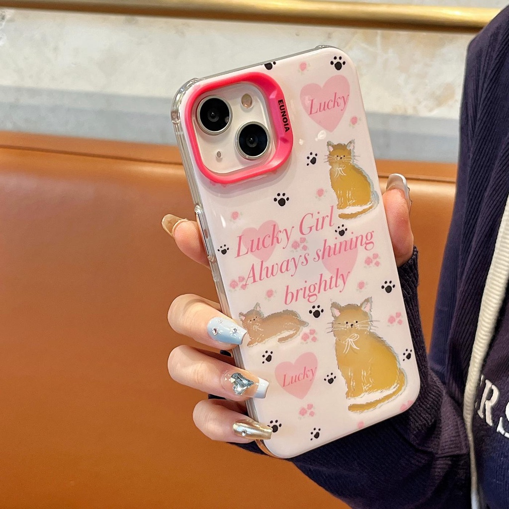 Ốp Điện Thoại Tpu Mềm Trong Suốt Họa Tiết Mèo Hoạt Hình Hai Mặt Cho iPhone 14 13 12 11Pro Max