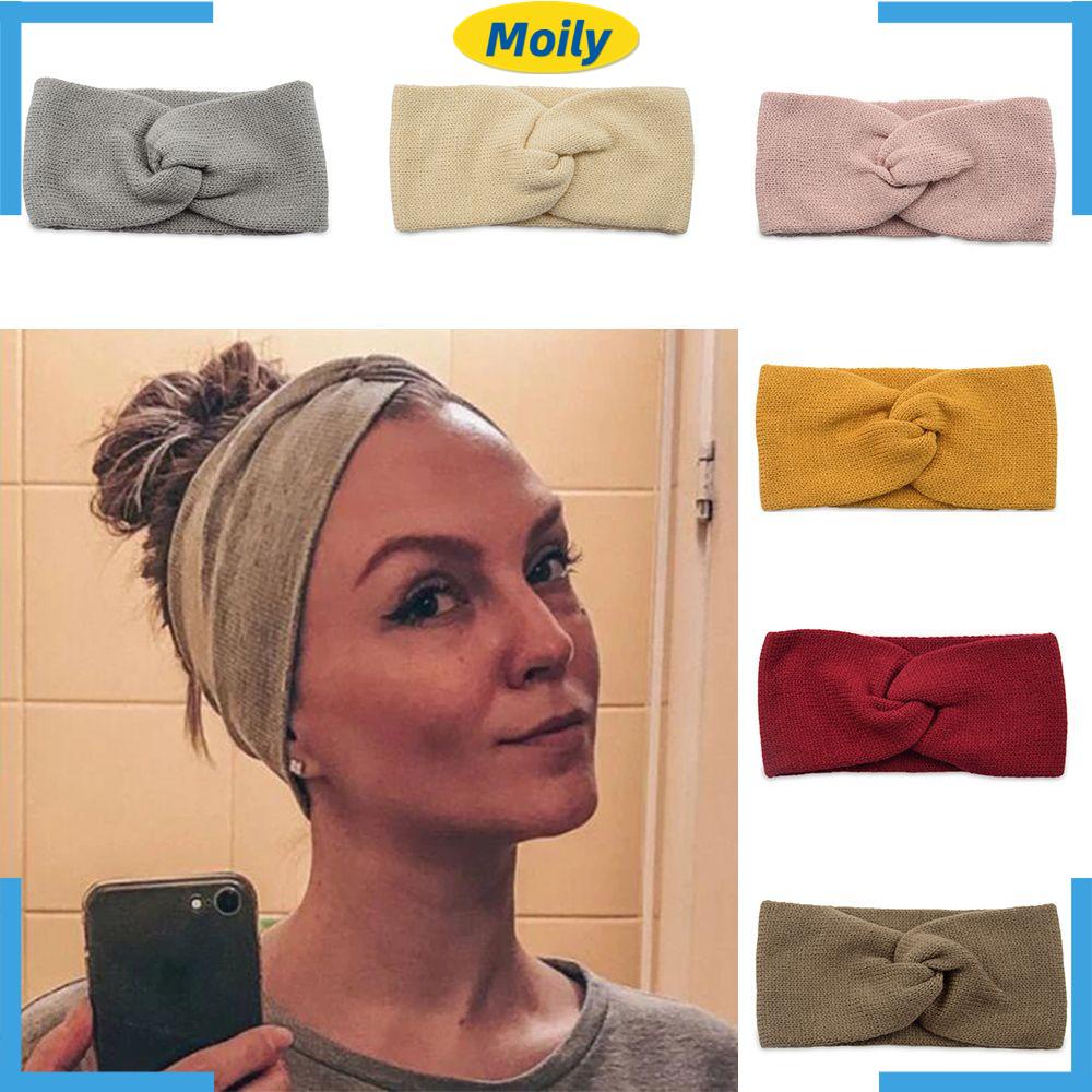 Băng Đô Cài Tóc Bản Rộng Co Giãn Màu Sắc Trơn Thời Trang Cho Nữ