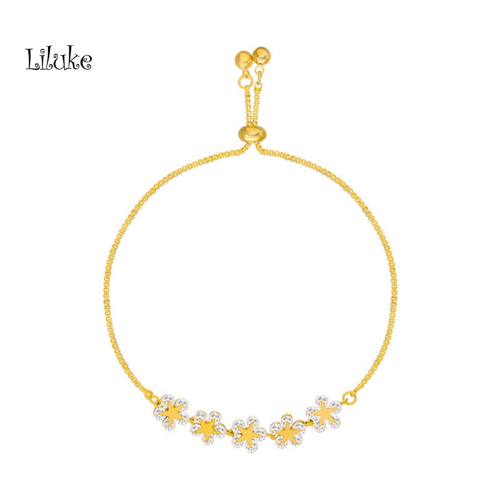 Vòng Tay Hợp Kim Mạ Bạc Trang Trí Hoa Màu Trơn Thời Trang Cho Nữ