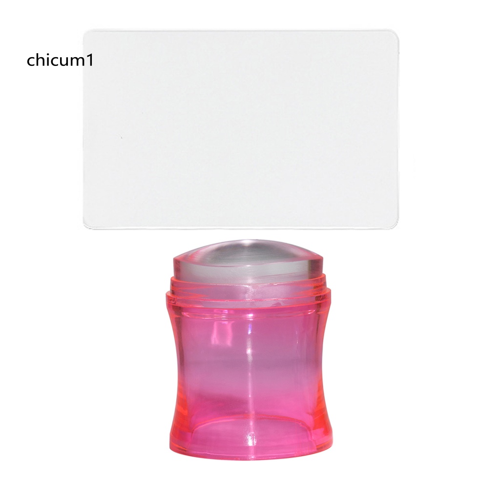Dụng Cụ In Dấu Trang Trí Móng Tay Bằng Silicon Trong Suốt Không Biến Dạng Tháo Rời Được Kèm Dụng Cụ C